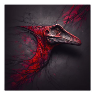 Crimson Fossil Unärthed - AI Genius Fototryck