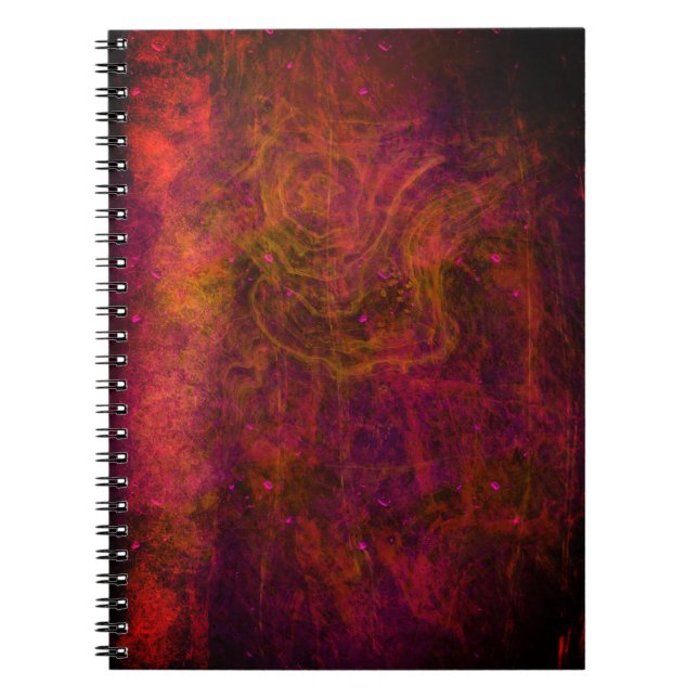 "Crimson Galaxy"-Abstrakt bärbar dator Anteckningsbok (Framsidan)
