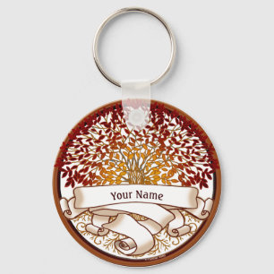 Crimson Genealogy Family Träd Keychain Nyckelring