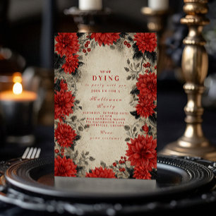 Crimson Gothic Blommigt Soirée Inbjudningar