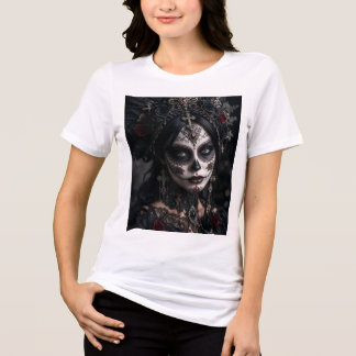 Crimson Gothic Calavera – Svart Ros T Shirt