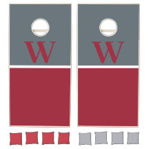 Crimson & Grått College Monogram Cornhole Set