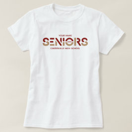 Crimson & Guld 2-Färg-sensorer i segmenterad Brev T Shirt