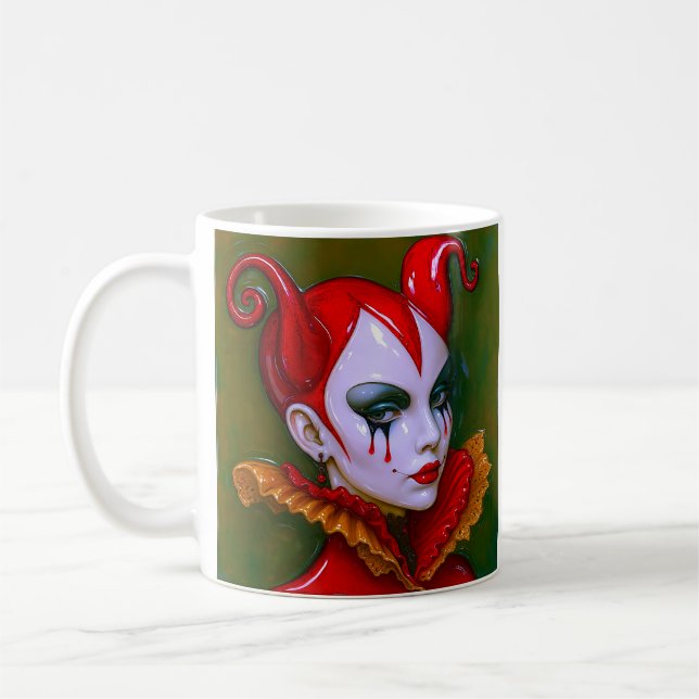Crimson Harlequin Kaffemugg (Vänster)