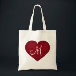 Crimson Heart - monogram Tygkasse<br><div class="desc">Den här arbetsytepåsen har ett formbart krimt hjärta som täcks av ett malltextmonogramhjärta. Klicka på "Anpassa" om du vill ändra storlek/placering av krimson-hjärtbild och anpassa text eller monogram med teckensnittet stil,  storlek och färg. Underbar gåva.</div>