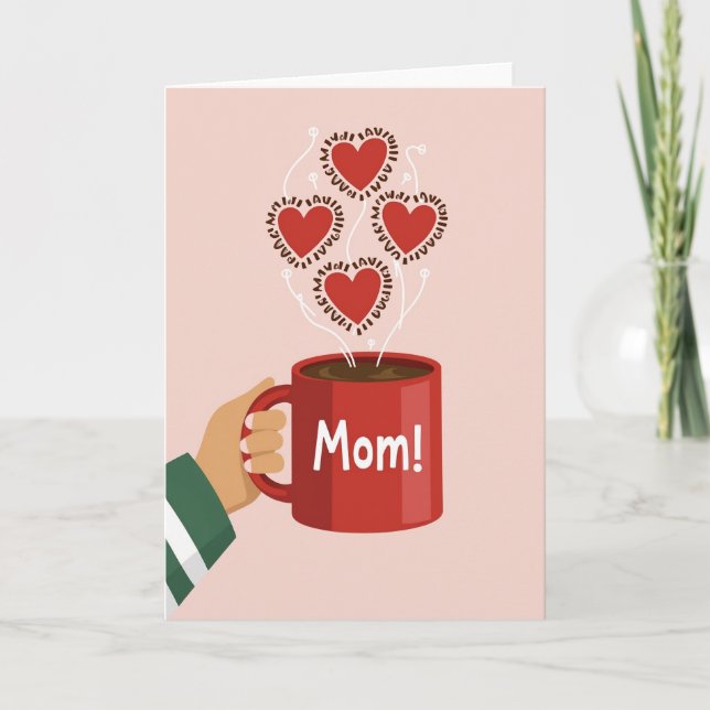 Crimson Hearts Mors Dag Mugg Kort (Framsida)