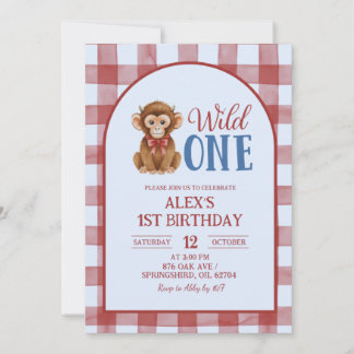 Crimson Heifer Bull First Birthday Invitation Inbjudningar