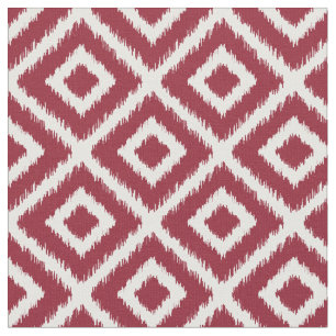 Crimson Ikat Diamonds Tyg