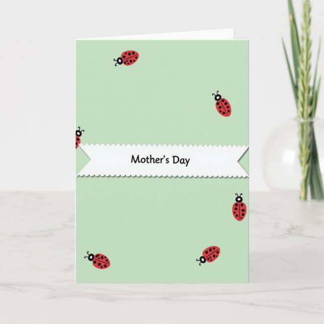 Crimson Insects Mothers Day Card Kort (Framsida)