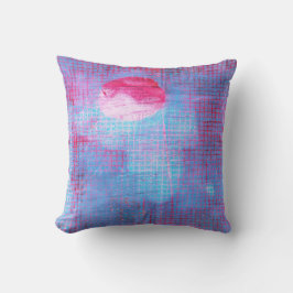 Crimson Klöver Abstrakt Art Circles Grid Rosa Blue Kudde