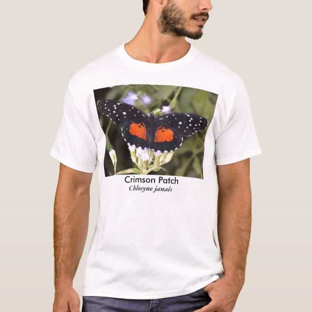 Crimson lappar fjärilen tee shirt (Framsida)