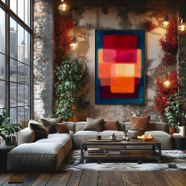 Crimson Layers – Celestiala Färg Fält Abstrakt Poster