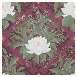 Crimson Lotus Elegance Mönster - White Lotus Tyg
