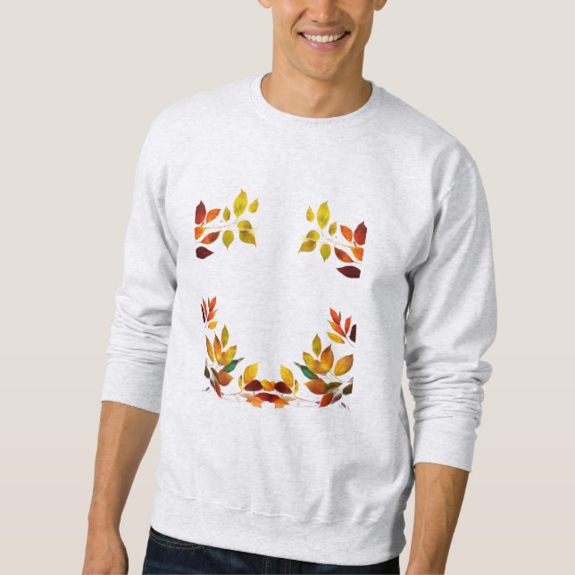 Crimson Löv - Elegantens höstdesign på Basic Lång Ärmad Tröja (Framsida)