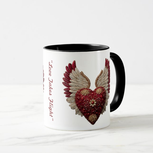 "Crimson Love Wings" Mugg (Framsida höger)