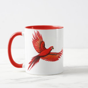 Crimson Macaw/Red Parrot under flygning Mugg