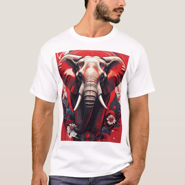 Crimson Majesty Elephant T-Shirt (Framsida)