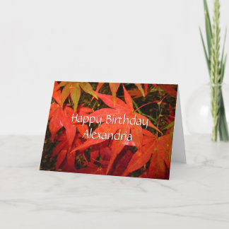 Crimson Maple Löv - Personlig Birday Card Kort