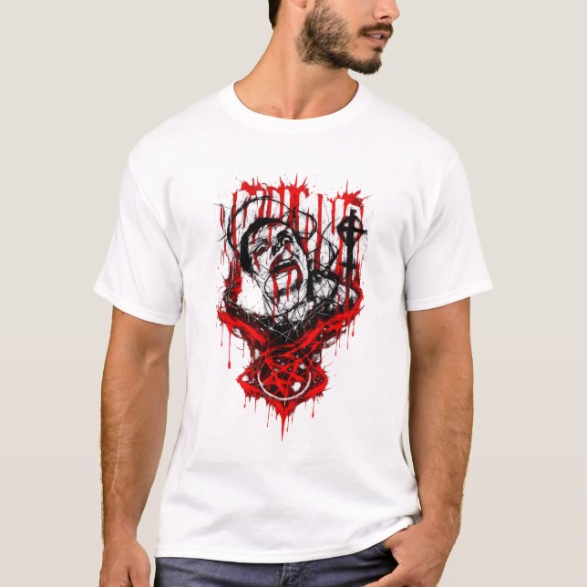 Crimson Martyr – gotisk skräckmetaldesign T Shirt (Framsida)