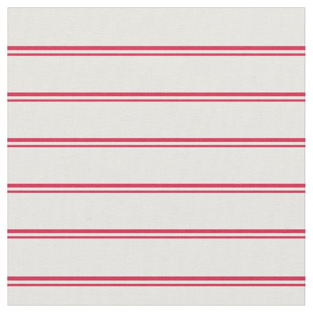 Crimson & Mint Cream Lining Mönster Tyg (Närbild)