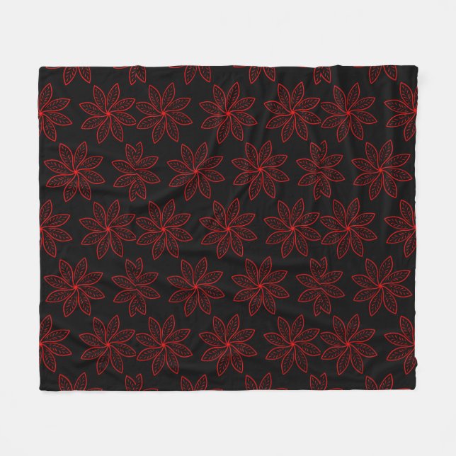 Crimson Mönster på Black Fleecefilt (Framsidan (Horisontell))