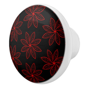 Crimson Mönster på Black Knopp