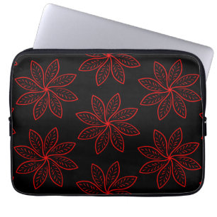 Crimson Mönster på Black Laptop Fodral