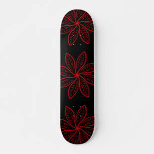 Crimson Mönster på Black Mini Skateboard Bräda 18,5 Cm