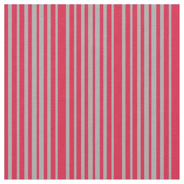 Crimson & Mörk Grått Färgad Lining Mönster Tyg (Närbild)