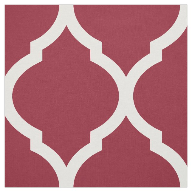 Crimson Moroccan Quatrefoil Large  Tyg (Provkarta)