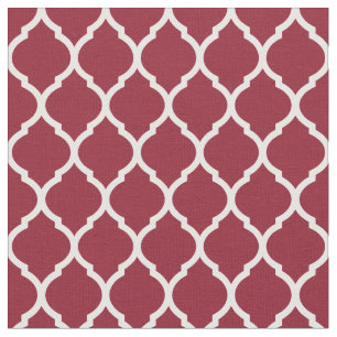 Crimson Moroccan Quatrefoil Tyg