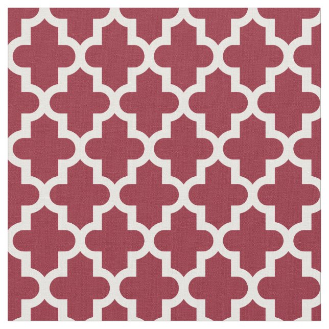 Crimson Moroccan-utskrift Tyg (Närbild)