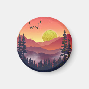 Crimson Mountains liggande Magnet