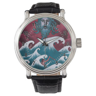 Crimson Neptune Oljemålning Armbandsur