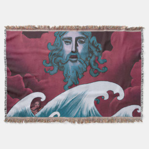 Crimson Neptune Oljemålning Filt