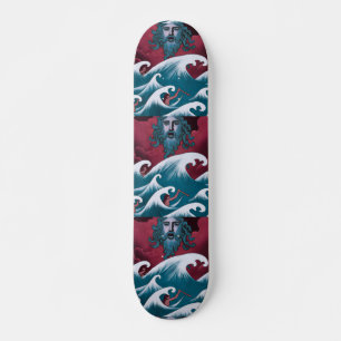 Crimson Neptune Oljemålning Mini Skateboard Bräda 18,5 Cm