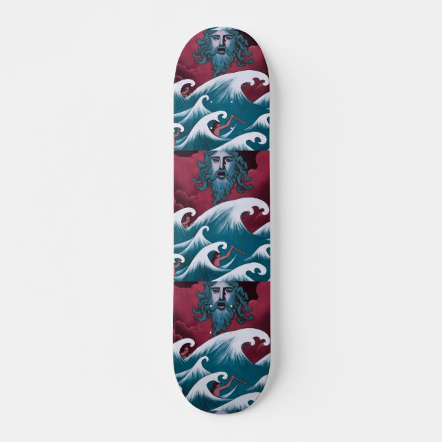 Crimson Neptune Oljemålning Mini Skateboard Bräda 18,5 Cm (Framsida)
