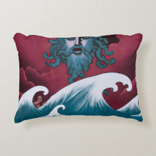 Crimson Neptune Oljemålning Prydnadskudde