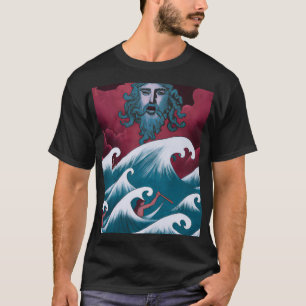 Crimson Neptune Oljemålning T Shirt