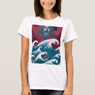 Crimson Neptune Oljemålning T Shirt