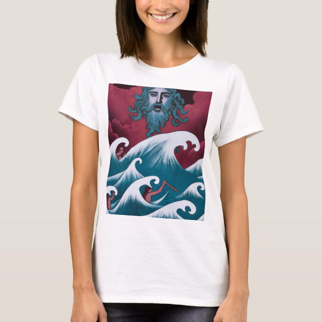 Crimson Neptune Oljemålning T Shirt (Framsida)