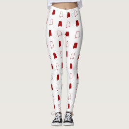 Crimson och vit som är statliga av det Alabama Leggings