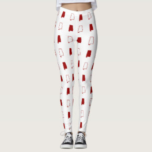 Crimson och vit som är statliga av det Alabama Leggings