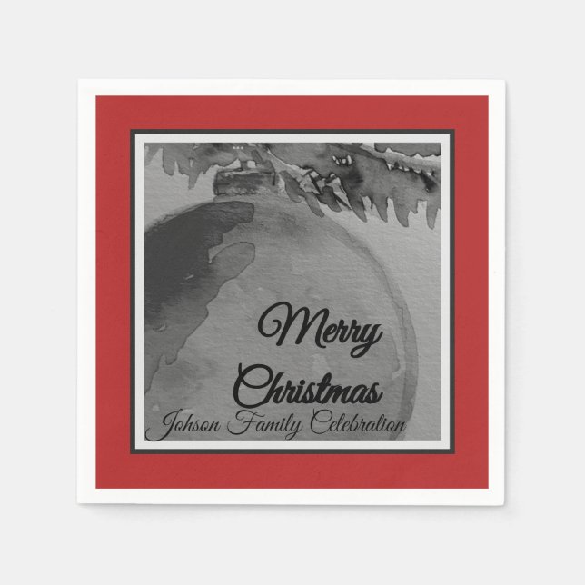 Crimson Ornament Christmas – Holiday  Pappersservett (Framsidan)