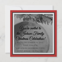 Crimson Ornament Christmas – Invitation Inbjudningar