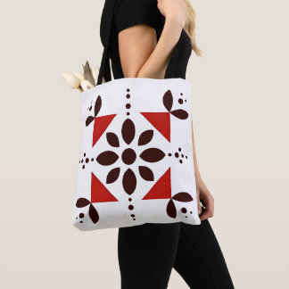 Crimson Petal Burst Tote Bag Tygkasse