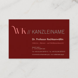 Crimson Pink and Cool Visitkort