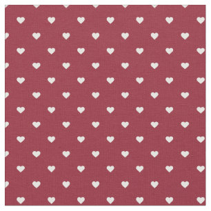 Crimson Polka Dot Hearts Tyg