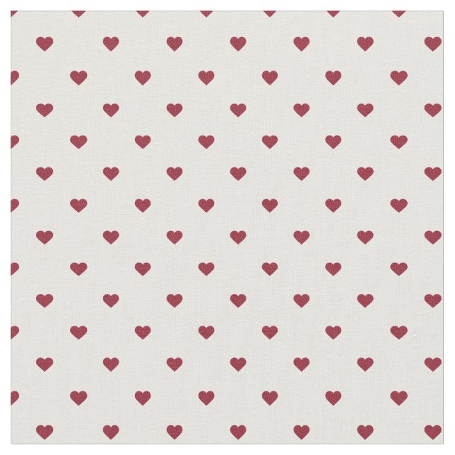 Crimson Polka Dot Hearts Tyg (Närbild)