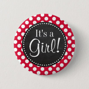 Crimson Polka dots; Chalkboard-utseende Knapp